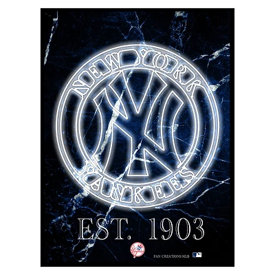 Black New York Yankees 12'' x 16'' Framed Circle Logo Print