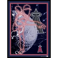 Black Los Angeles Angels 12'' x 16'' Framed Neon Player Print