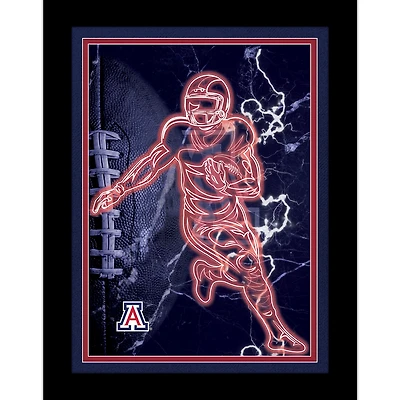 Black Arizona Wildcats 12'' x 16'' Framed Neon Player Print
