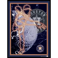 Black Houston Astros 12'' x 16'' Framed Neon Player Print