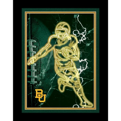 Black Baylor Bears 12'' x 16'' Framed Neon Player Print