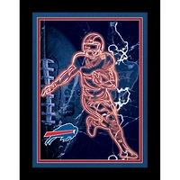 Black Buffalo Bills 12'' x 16'' Framed Neon Player Print