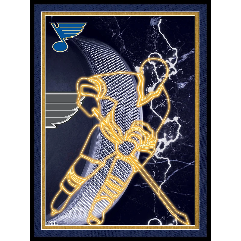 Black St. Louis Blues 12'' x 16'' Framed Neon Player Print
