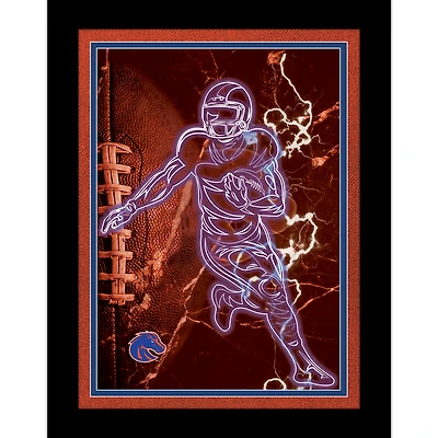 Black Boise State Broncos 12'' x 16'' Framed Neon Player Print