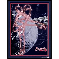 Black Atlanta Braves 12'' x 16'' Framed Neon Player Print