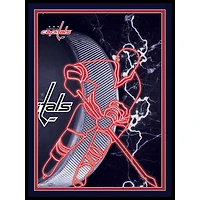 Black Washington Capitals 12'' x 16'' Framed Neon Player Print