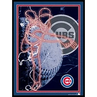 Black Chicago Cubs 12'' x 16'' Framed Neon Player Print