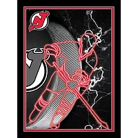 Black New Jersey Devils 12'' x 16'' Framed Neon Player Print