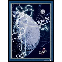 Black Los Angeles Dodgers 12'' x 16'' Framed Neon Player Print