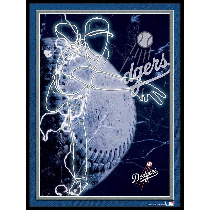 Black Los Angeles Dodgers 12'' x 16'' Framed Neon Player Print