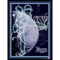 Black Tampa Bay Rays 12'' x 16'' Framed Neon Player Print