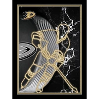 Black Anaheim Ducks 12'' x 16'' Framed Neon Player Print
