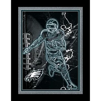 Black Philadelphia Eagles 12'' x 16'' Framed Neon Player Print