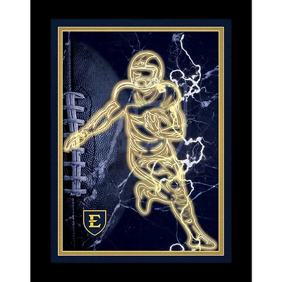 Black ETSU Buccaneers 12'' x 16'' Framed Neon Player Print