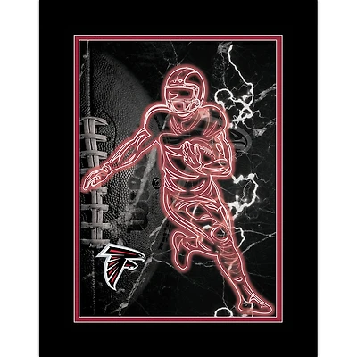 Black Atlanta Falcons 12'' x 16'' Framed Neon Player Print