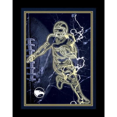 Black Georgia Southern Eagles 12'' x 16'' Framed Neon Player Print