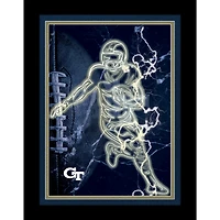 Black Georgia Tech Yellow Jackets 12'' x 16'' Framed Neon Player Print
