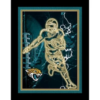Black Jacksonville Jaguars 12'' x 16'' Framed Neon Player Print