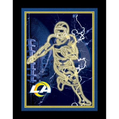 Black Los Angeles Rams 12'' x 16'' Framed Neon Player Print