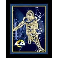 Black Los Angeles Rams 12'' x 16'' Framed Neon Player Print