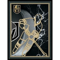 Black Vegas Golden Knights 12'' x 16'' Framed Neon Player Print