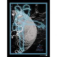 Black Miami Marlins 12'' x 16'' Framed Neon Player Print