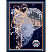 Black New York Mets 12'' x 16'' Framed Neon Player Print
