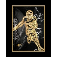 Black Missouri Tigers 12'' x 16'' Framed Neon Player Print