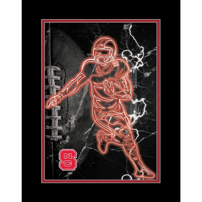 Black NC State Wolfpack 12'' x 16'' Framed Neon Player Print