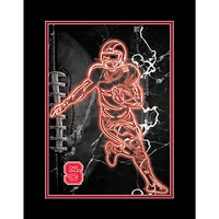 Black NC State Wolfpack 12'' x 16'' Framed Neon Player Print
