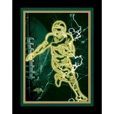 Black NDSU Bison 12'' x 16'' Framed Neon Player Print