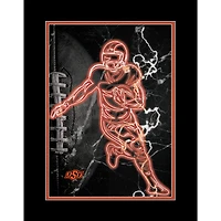 Black Oklahoma State Cowboys 12'' x 16'' Framed Neon Player Print