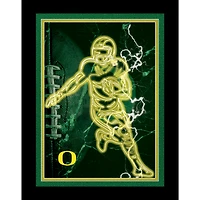Black Oregon Ducks 12'' x 16'' Framed Neon Player Print
