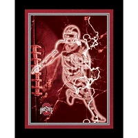 Black Ohio State Buckeyes 12'' x 16'' Framed Neon Player Print