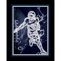 Black Penn State Nittany Lions 12'' x 16'' Framed Neon Player Print
