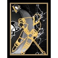 Black Pittsburgh Penguins 12'' x 16'' Framed Neon Player Print