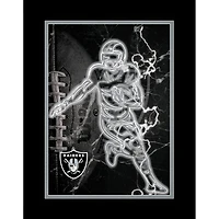 Black Las Vegas Raiders 12'' x 16'' Framed Neon Player Print
