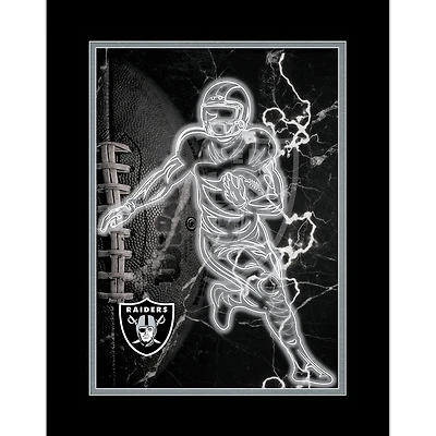 Black Las Vegas Raiders 12'' x 16'' Framed Neon Player Print