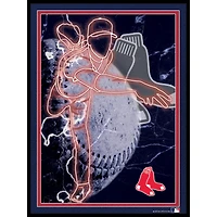 Black Boston Red Sox 12'' x 16'' Framed Neon Player Print