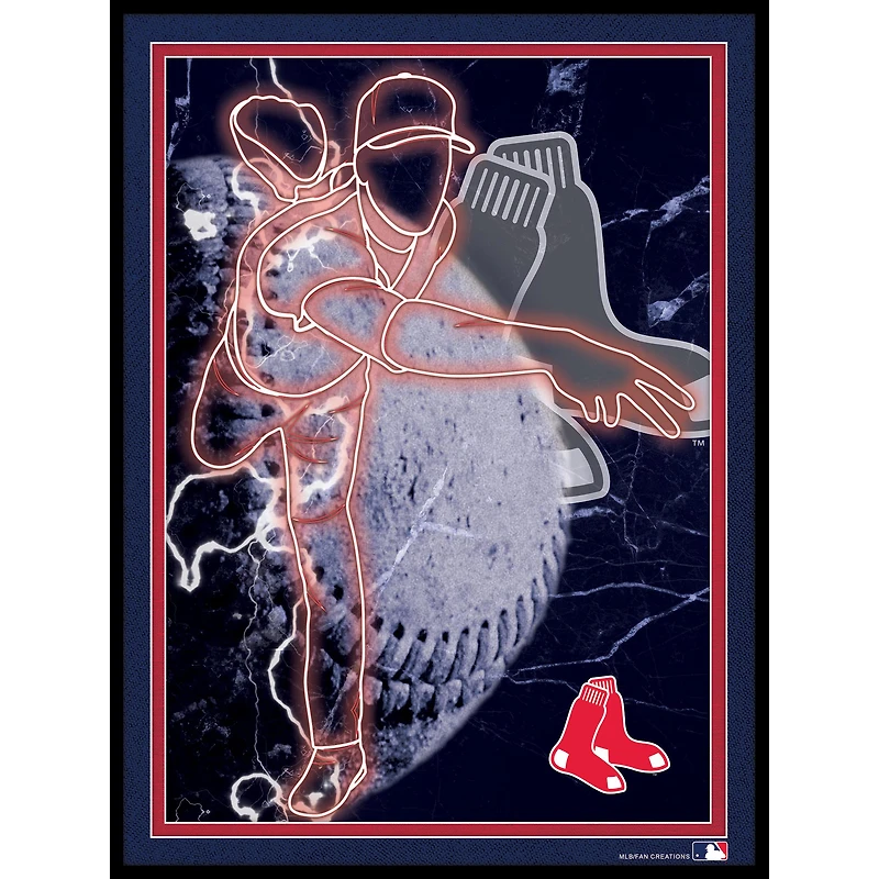 Black Boston Red Sox 12'' x 16'' Framed Neon Player Print