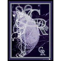 Black Colorado Rockies 12'' x 16'' Framed Neon Player Print
