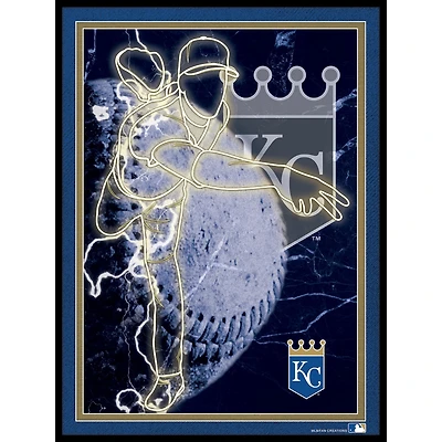 Black Kansas City Royals 12'' x 16'' Framed Neon Player Print