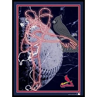 Black St. Louis Cardinals 12'' x 16'' Framed Neon Player Print