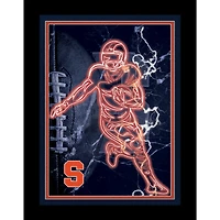 Black Syracuse Orange 12'' x 16'' Framed Neon Player Print