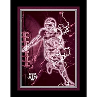 Black Texas A&M Aggies 12'' x 16'' Framed Neon Player Print