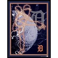 Black Detroit Tigers 12'' x 16'' Framed Neon Player Print