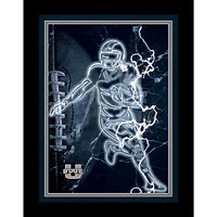 Black Utah State Aggies 12'' x 16'' Framed Neon Player Print