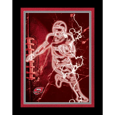 Black Western Kentucky Hilltoppers 12'' x 16'' Framed Neon Player Print