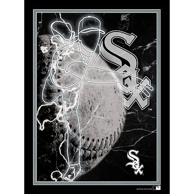 Black Chicago White Sox 12'' x 16'' Framed Neon Player Print