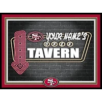 Black San Francisco 49ers 12'' x 16'' Personalized Framed Neon Tavern Print